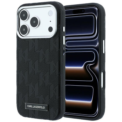 MagSafe futrola za Apple iPhone 18 Pro / 17 Pro, Karl Lagerfeld, Grained Mono Resin Logo, Crna