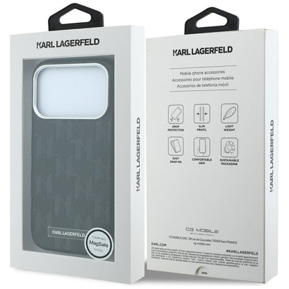 MagSafe futrola za Apple iPhone 18 Pro / 17 Pro, Karl Lagerfeld, Grained Mono Resin Logo, Crna