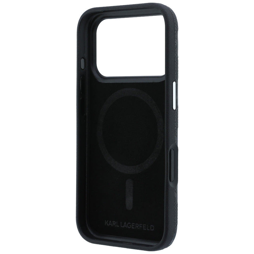MagSafe futrola za Apple iPhone 18 Pro / 17 Pro, Karl Lagerfeld, Grained Mono Resin Logo, Crna