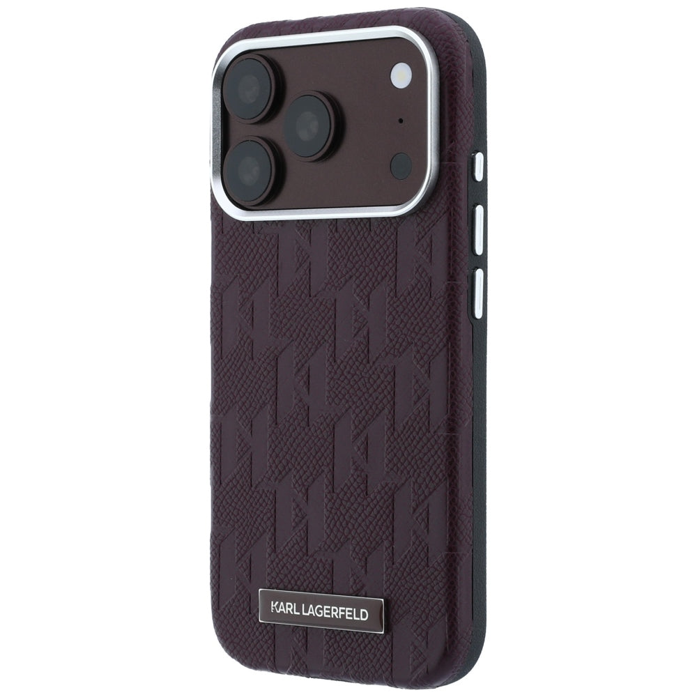 MagSafe futrola za Apple iPhone 18 Pro / 17 Pro, Karl Lagerfeld, Grained Mono Resin Logo, Bordo
