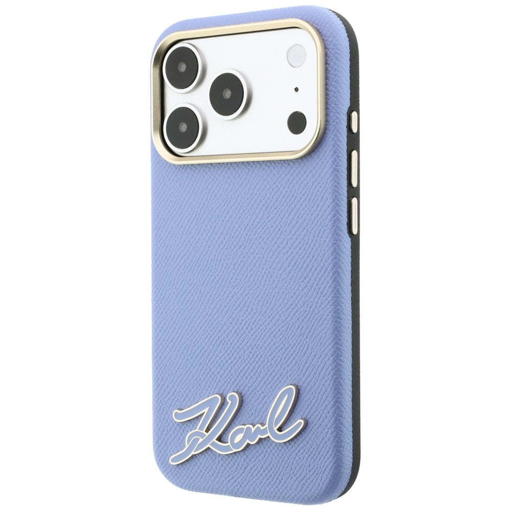 MagSafe futrola za Apple iPhone 18 Pro / 17 Pro, Karl Lagerfeld, Grained Resin Sign Logo, Plava