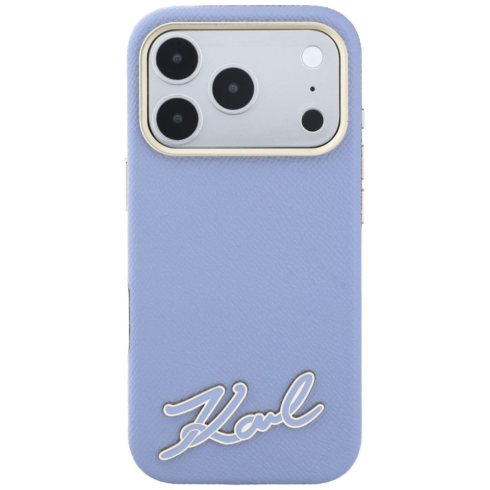 MagSafe futrola za Apple iPhone 18 Pro / 17 Pro, Karl Lagerfeld, Grained Resin Sign Logo, Plava