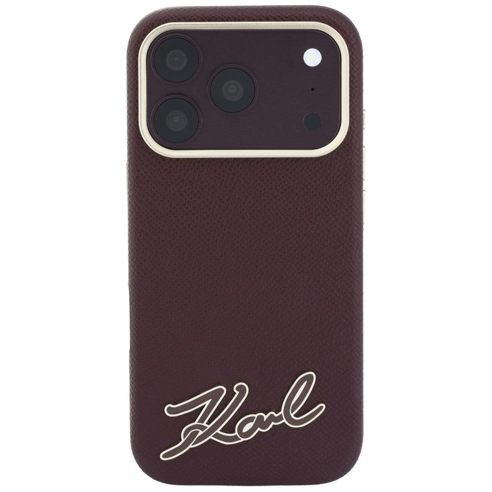 MagSafe futrola za Apple iPhone 18 Pro / 17 Pro, Karl Lagerfeld, Grained Resin Sign Logo, Bordo