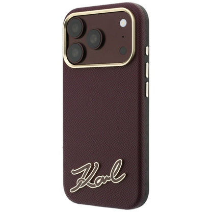 MagSafe futrola za Apple iPhone 18 Pro / 17 Pro, Karl Lagerfeld, Grained Resin Sign Logo, Bordo