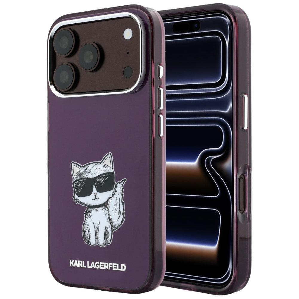 MagSafe futrola za Apple iPhone 18 Pro / 17 Pro, Karl Lagerfeld, HC IML Choupette Body Sketch Print, Bordo