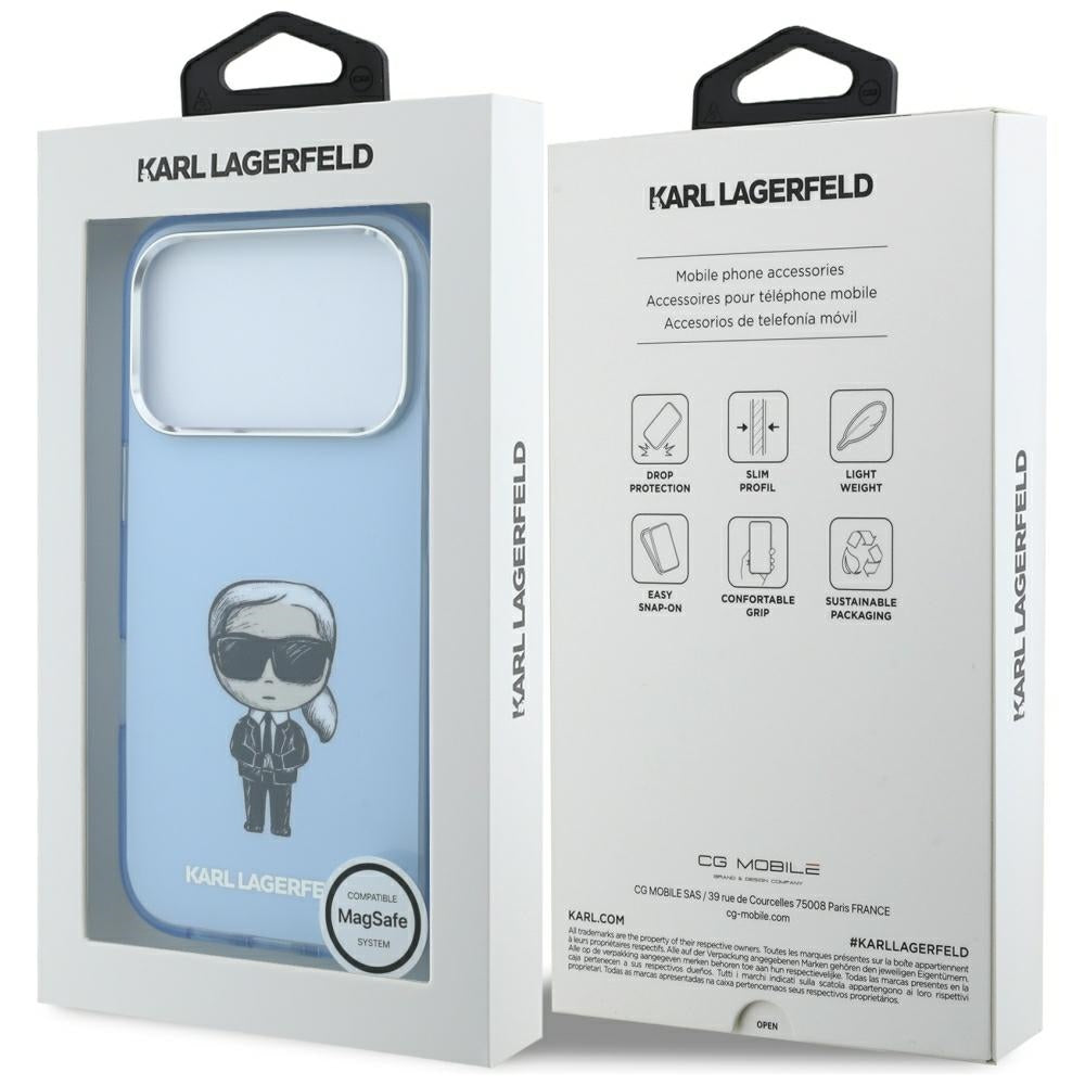 MagSafe futrola za Apple iPhone 18 Pro / 17 Pro, Karl Lagerfeld, HC IML Ikonik Sketch Print, Plava