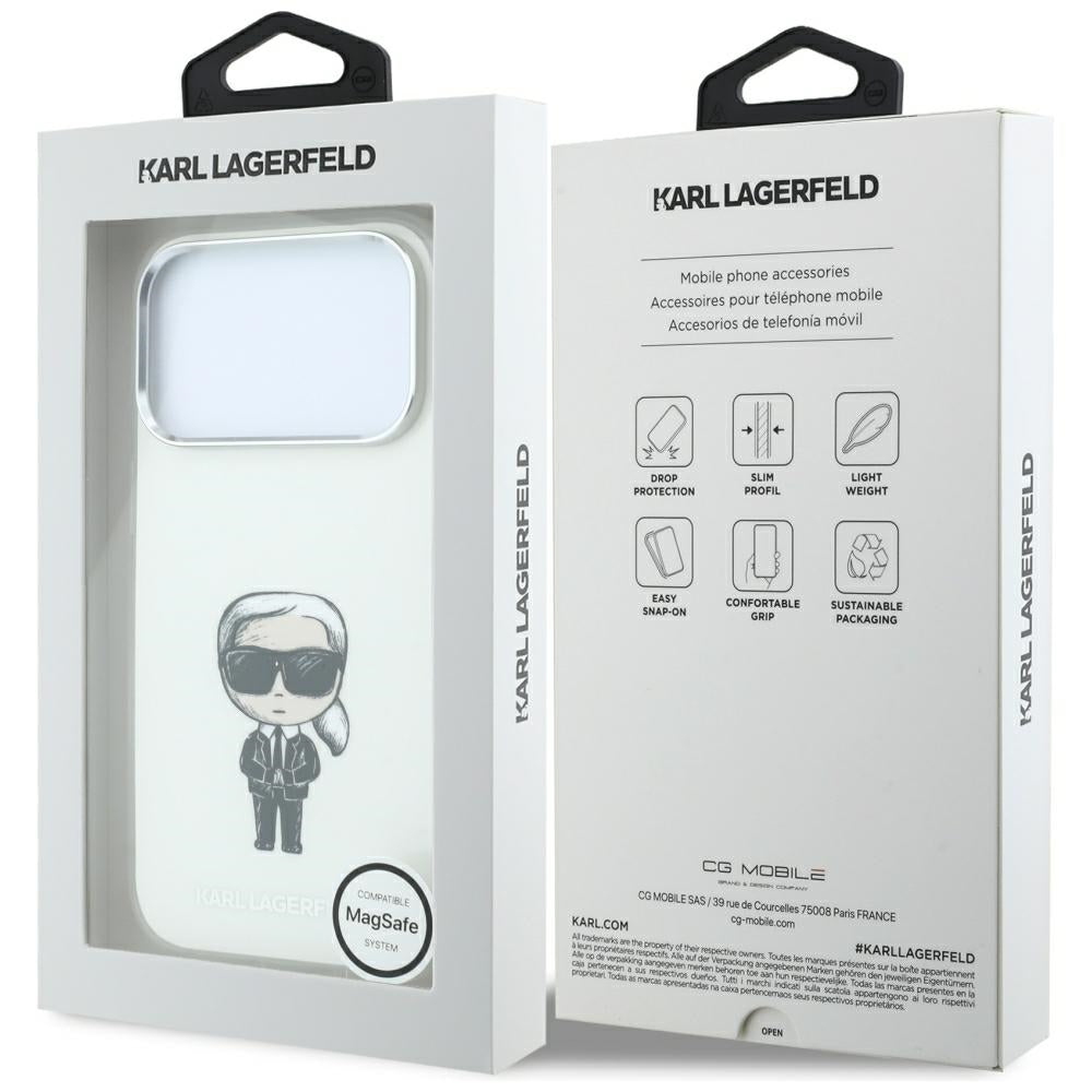 MagSafe futrola za Apple iPhone 18 Pro / 17 Pro, Karl Lagerfeld, HC IML Ikonik Sketch Print, Bež