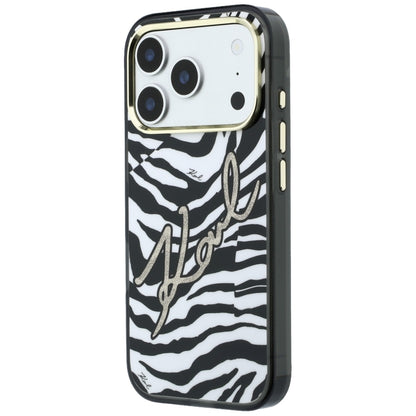 MagSafe futrola za Apple iPhone 18 Pro / 17 Pro, Karl Lagerfeld, HC IML Signature Zebra Glitter Gold, Crna