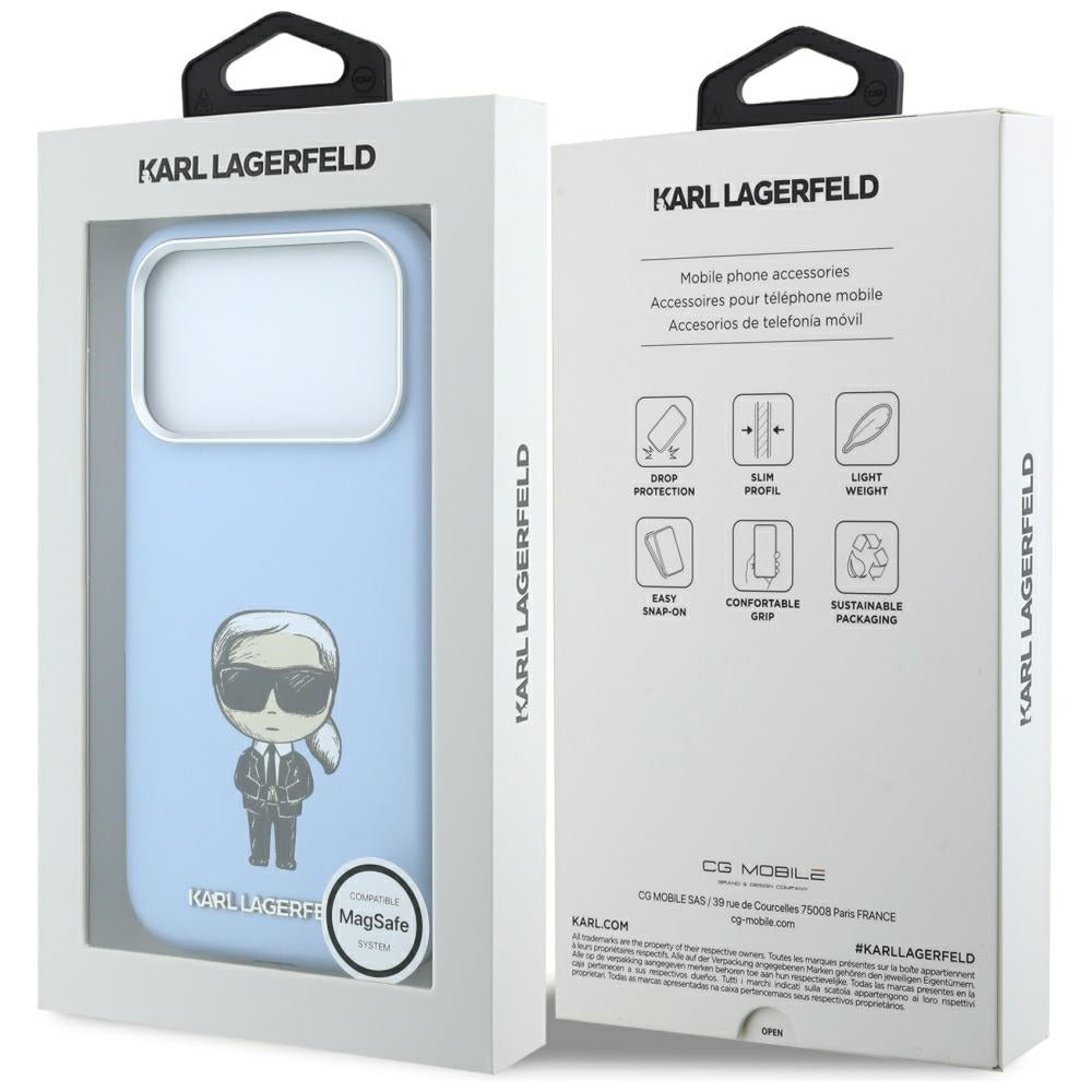 MagSafe futrola za Apple iPhone 18 Pro / 17 Pro, Karl Lagerfeld, Ikonik Sketch, Plava