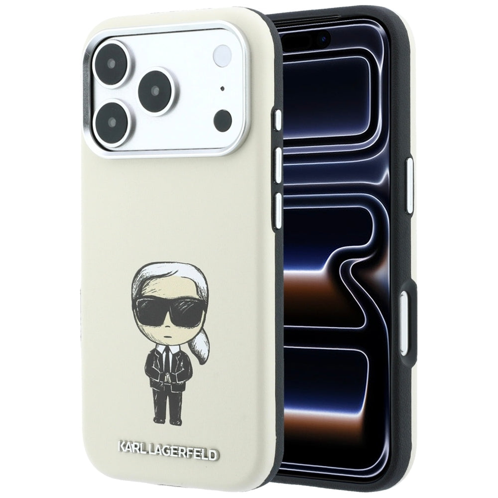 MagSafe futrola za Apple iPhone 18 Pro / 17 Pro, Karl Lagerfeld, Ikonik Sketch, Bež