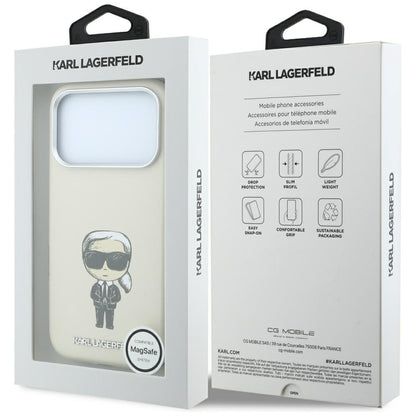 MagSafe futrola za Apple iPhone 18 Pro / 17 Pro, Karl Lagerfeld, Ikonik Sketch, Bež