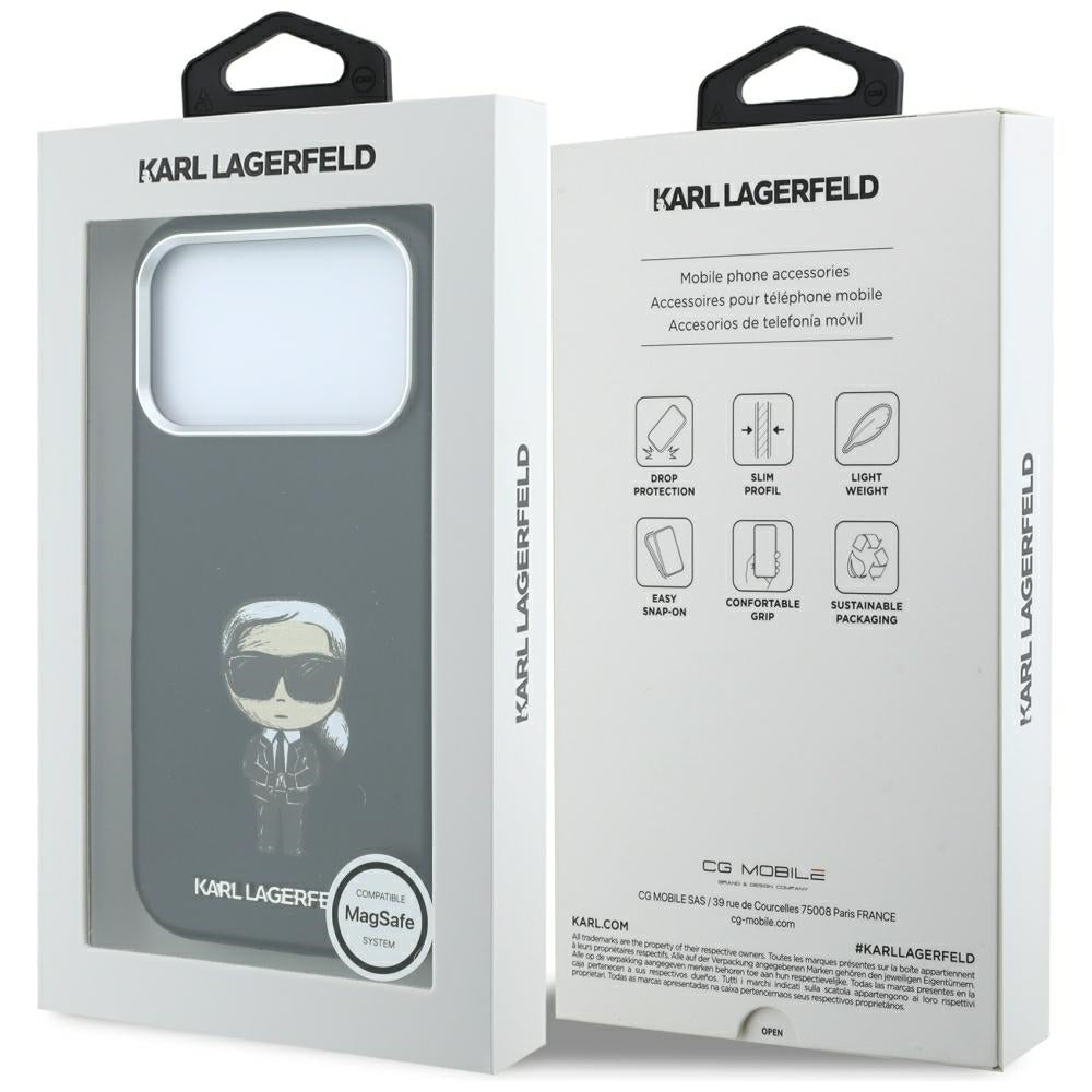 MagSafe futrola za Apple iPhone 18 Pro / 17 Pro, Karl Lagerfeld, Ikonik Sketch, Crna