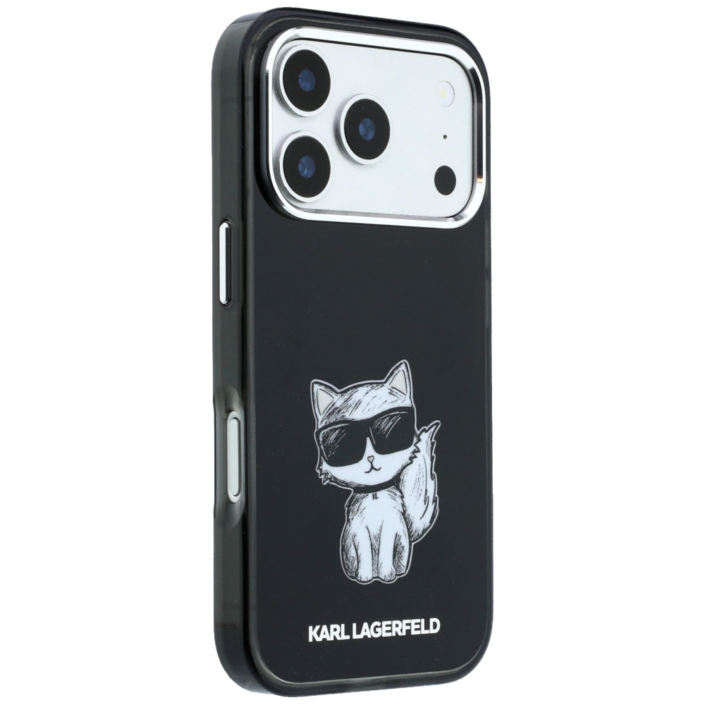 MagSafe futrola za Apple iPhone 18 Pro / 17 Pro, Karl Lagerfeld, IML Choupette Body Sketch Print, Crna