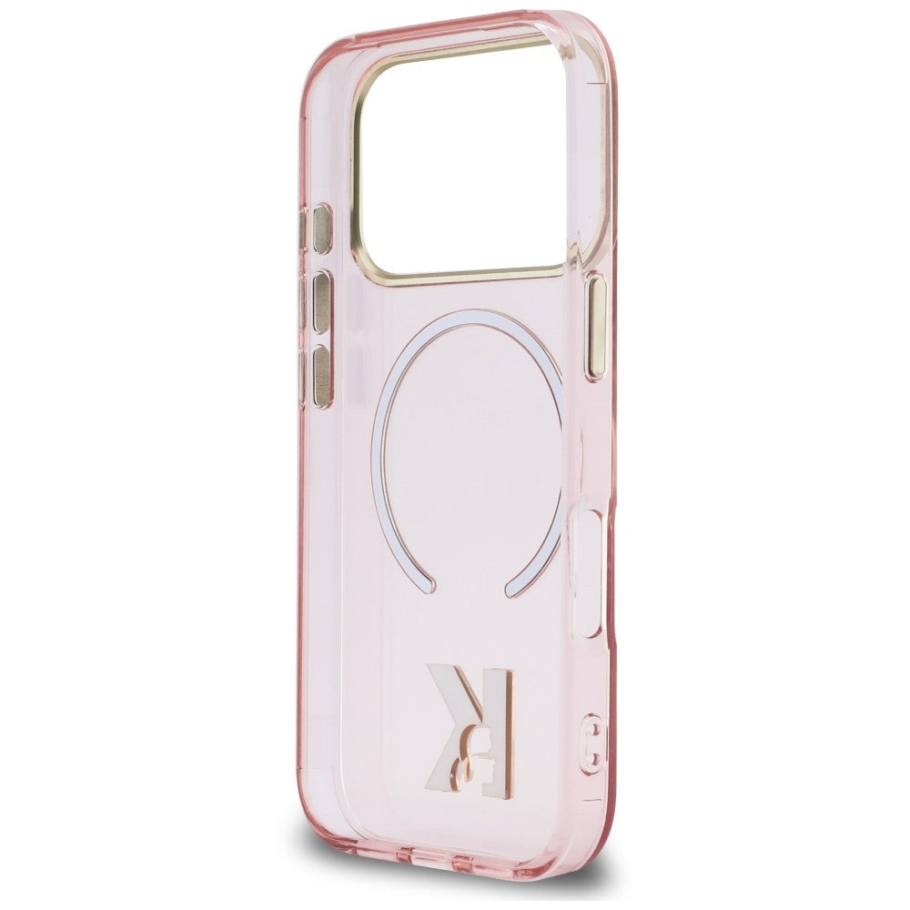 MagSafe maska za Apple iPhone 18 Pro / 17 Pro, Karl Lagerfeld, IML Karl Head Logo, roze