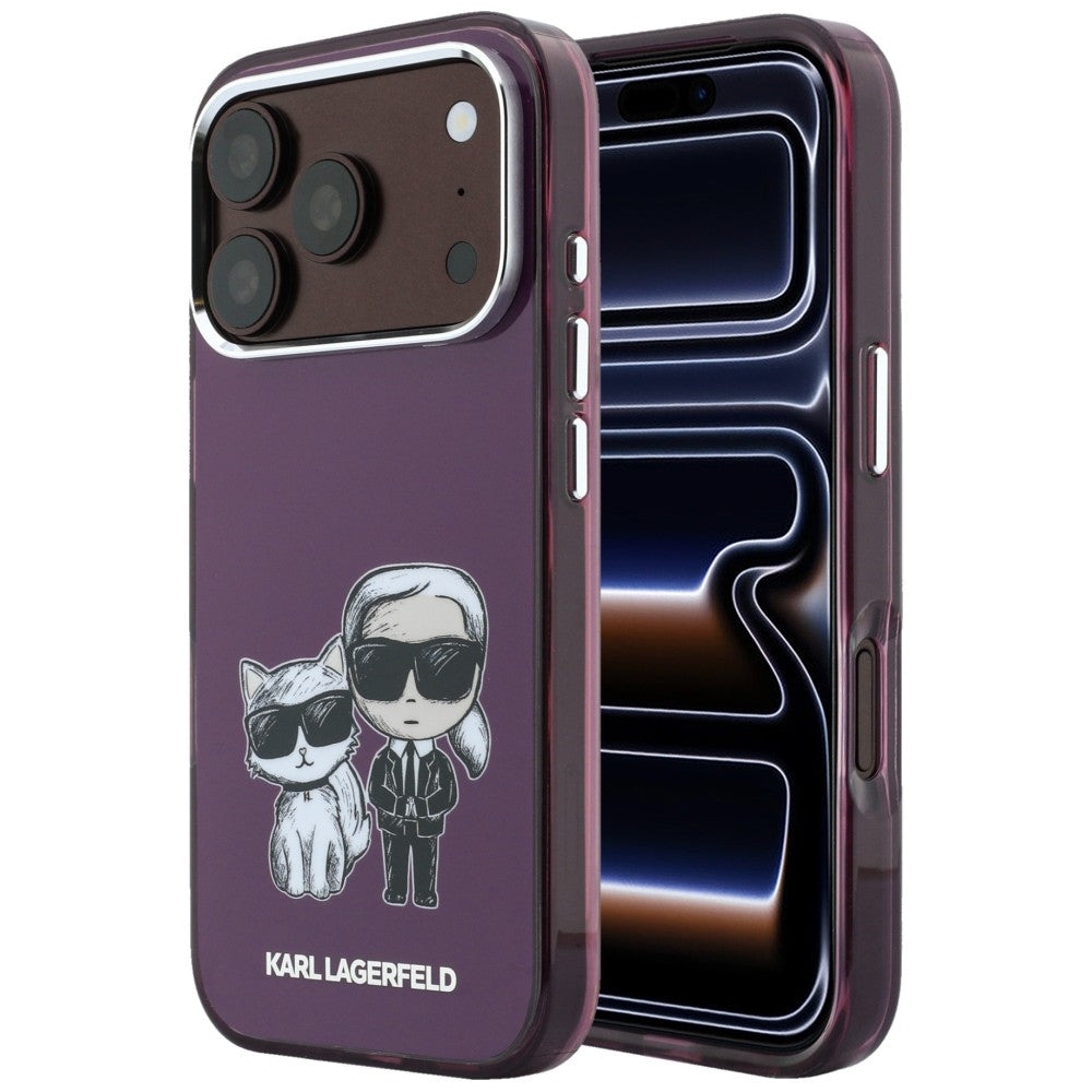 MagSafe futrola za Apple iPhone 18 Pro / 17 Pro, Karl Lagerfeld, IML KC Bodies Sketch Print, Bordo