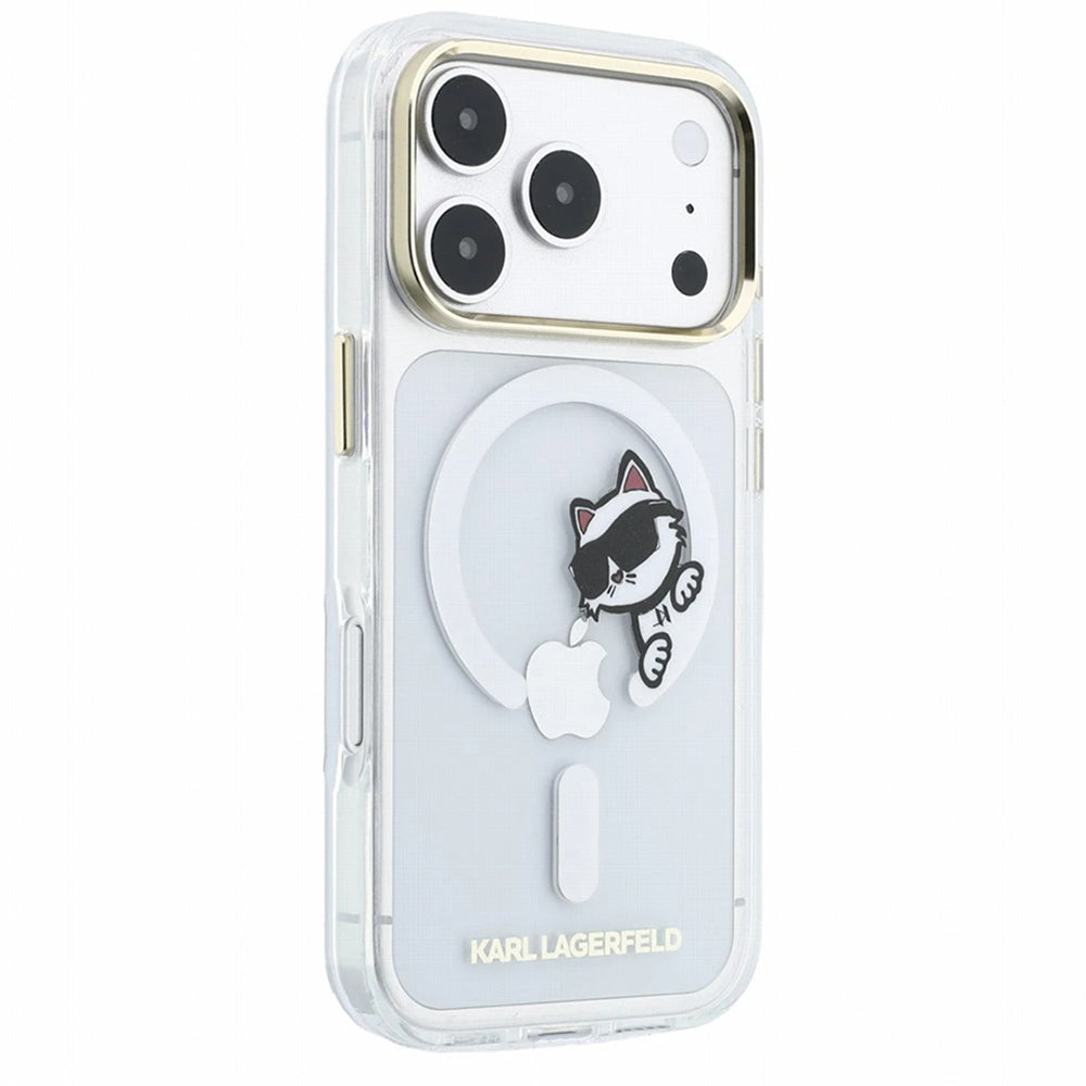 MagSafe futrola za Apple iPhone 18 Pro / 17 Pro, Karl Lagerfeld, IML Peekaboo Print i Metal Frame, Providna