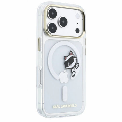 MagSafe futrola za Apple iPhone 18 Pro / 17 Pro, Karl Lagerfeld, IML Peekaboo Print i Metal Frame, Providna