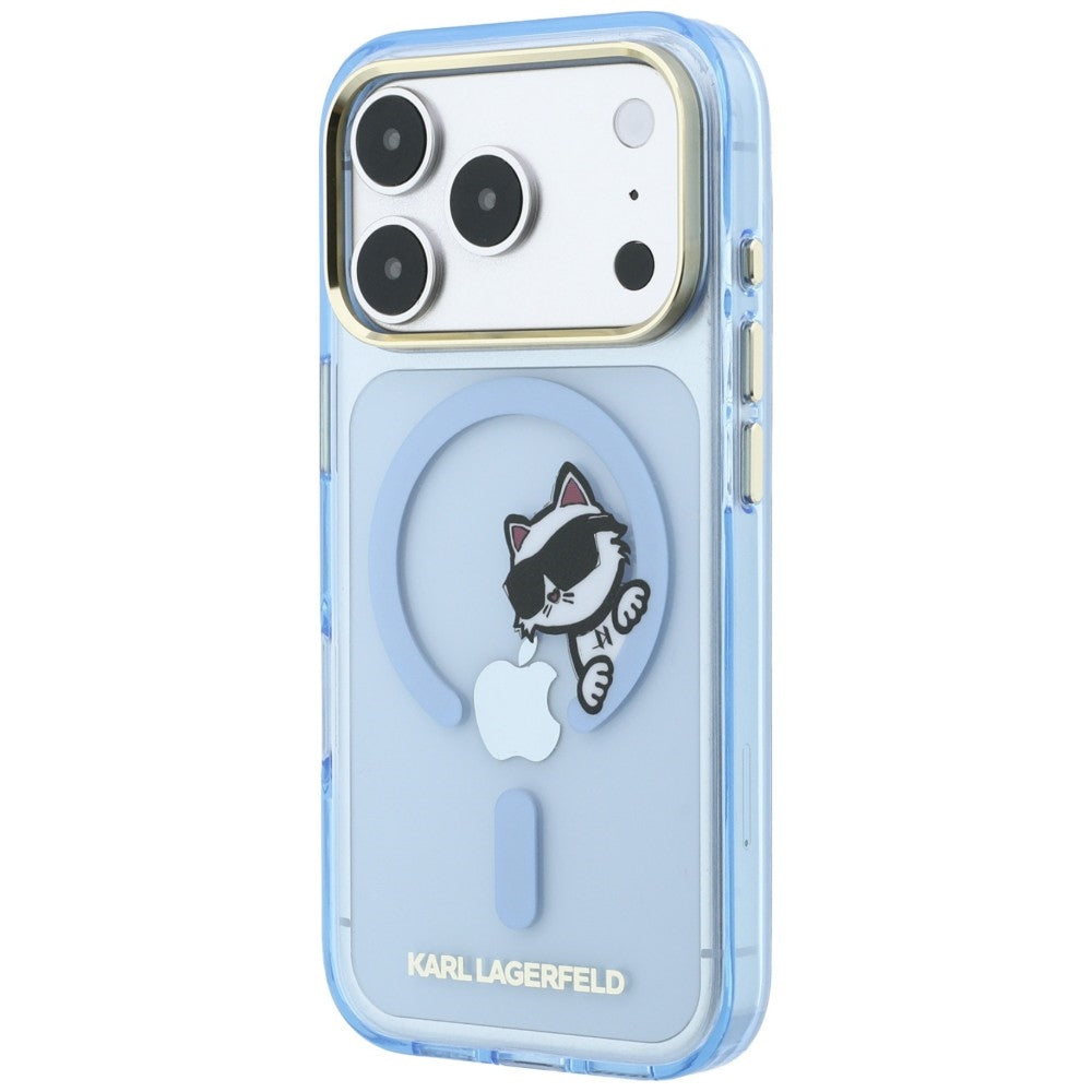 MagSafe futrola za Apple iPhone 18 Pro / 17 Pro, Karl Lagerfeld, IML Peekaboo Print Metal Frame, Plava