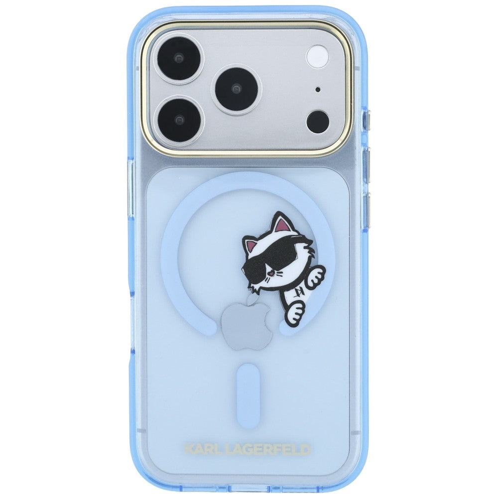 MagSafe futrola za Apple iPhone 18 Pro / 17 Pro, Karl Lagerfeld, IML Peekaboo Print Metal Frame, Plava