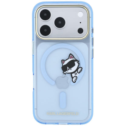 MagSafe futrola za Apple iPhone 18 Pro / 17 Pro, Karl Lagerfeld, IML Peekaboo Print Metal Frame, Plava