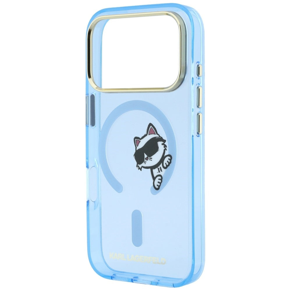 MagSafe futrola za Apple iPhone 18 Pro / 17 Pro, Karl Lagerfeld, IML Peekaboo Print Metal Frame, Plava