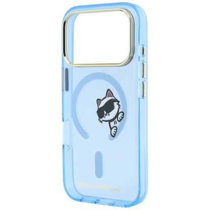 MagSafe futrola za Apple iPhone 18 Pro / 17 Pro, Karl Lagerfeld, IML Peekaboo Print Metal Frame, Plava