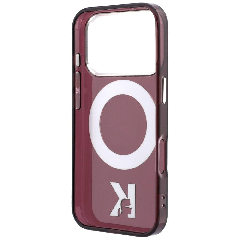 MagSafe futrola za Apple iPhone 18 Pro / 17 Pro, Karl Lagerfeld, IML Ring Stand Kameo Metal, Bordo