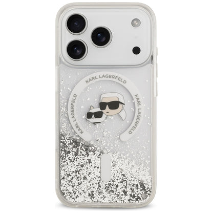 MagSafe futrola za Apple iPhone 18 Pro / 17 Pro, Karl Lagerfeld, Liquid Glitter Karl & Choupette Head's, Providna