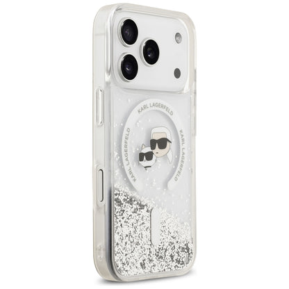 MagSafe futrola za Apple iPhone 18 Pro / 17 Pro, Karl Lagerfeld, Liquid Glitter Karl & Choupette Head's, Providna