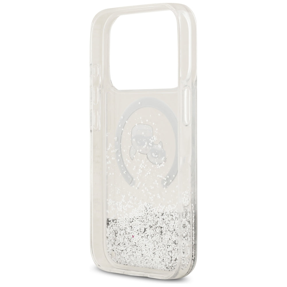 MagSafe futrola za Apple iPhone 18 Pro / 17 Pro, Karl Lagerfeld, Liquid Glitter Karl & Choupette Head's, Providna
