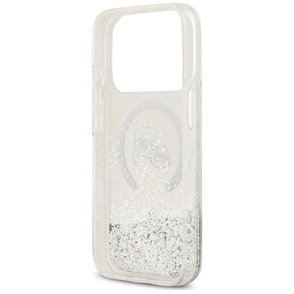 MagSafe futrola za Apple iPhone 18 Pro / 17 Pro, Karl Lagerfeld, Liquid Glitter Karl & Choupette Head's, Providna