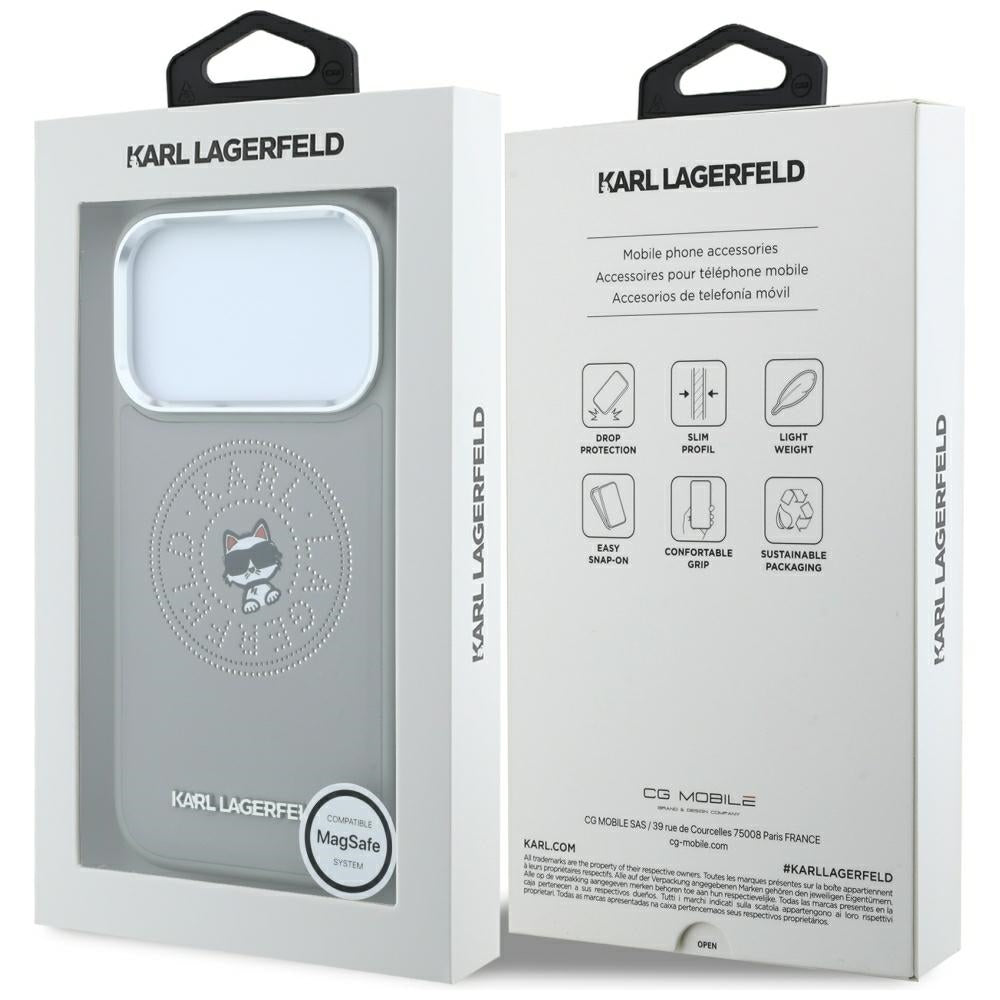 MagSafe futrola za Apple iPhone 18 Pro / 17 Pro, Karl Lagerfeld, Point and Choupette Sketch, Siva