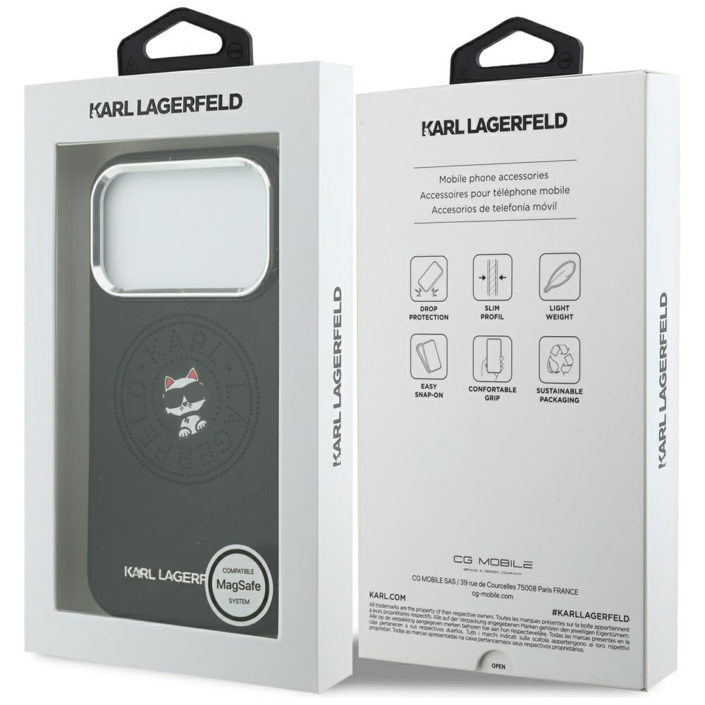 MagSafe futrola za Apple iPhone 18 Pro / 17 Pro, Karl Lagerfeld, Point and Choupette Sketch, Crna