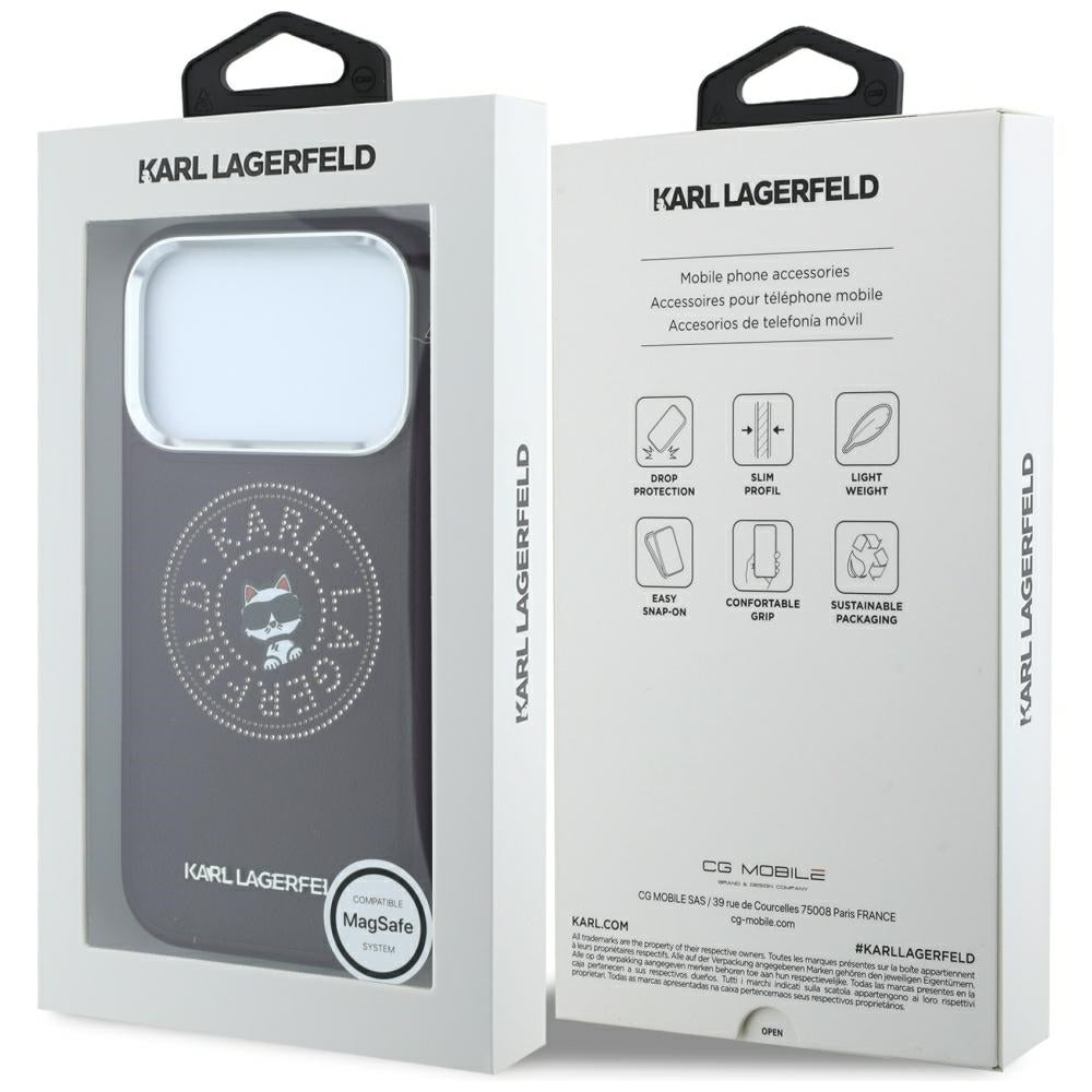 MagSafe futrola za Apple iPhone 18 Pro / 17 Pro, Karl Lagerfeld, Point and Choupette Sketch, Bordo