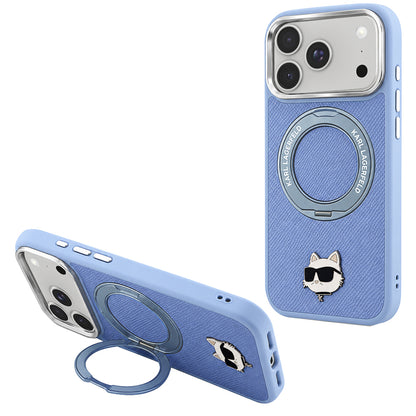 MagSafe futrola za Apple iPhone 18 Pro / 17 Pro, Karl Lagerfeld, Ring Stand 360 Choupette Pin, Plava