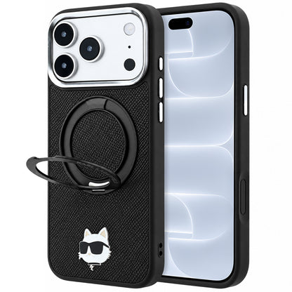 MagSafe futrola za Apple iPhone 18 Pro / 17 Pro, Karl Lagerfeld, Ring Stand 360 Choupette Pin, Crna