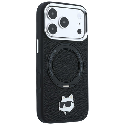 MagSafe futrola za Apple iPhone 18 Pro / 17 Pro, Karl Lagerfeld, Ring Stand 360 Choupette Pin, Crna