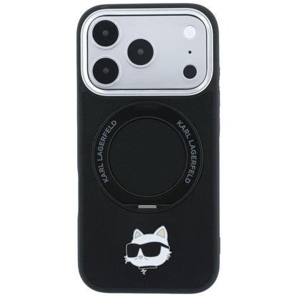 MagSafe futrola za Apple iPhone 18 Pro / 17 Pro, Karl Lagerfeld, Ring Stand 360 Choupette Pin, Crna