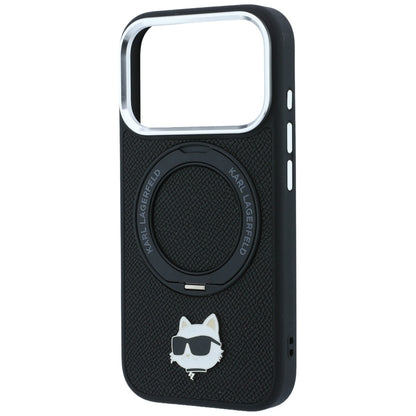 MagSafe futrola za Apple iPhone 18 Pro / 17 Pro, Karl Lagerfeld, Ring Stand 360 Choupette Pin, Crna