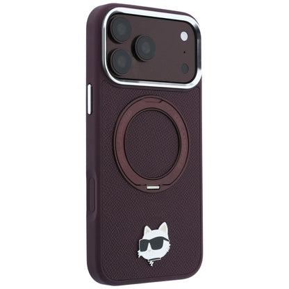 MagSafe futrola za Apple iPhone 18 Pro / 17 Pro, Karl Lagerfeld, Ring Stand 360 Choupette Pin, Bordo