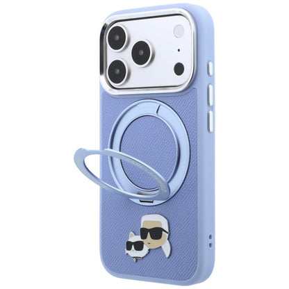 MagSafe futrola za Apple iPhone 18 Pro / 17 Pro, Karl Lagerfeld, Ring Stand 360 Karl & Choupette Pin, Plava