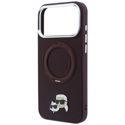 MagSafe futrola za Apple iPhone 18 Pro / 17 Pro, Karl Lagerfeld, Ring Stand 360 Karl & Choupette Pin, Bordo