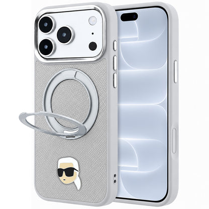 MagSafe futrola za Apple iPhone 18 Pro / 17 Pro, Karl Lagerfeld, Ring Stand 360 Karl Pin, Siva
