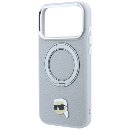 MagSafe futrola za Apple iPhone 18 Pro / 17 Pro, Karl Lagerfeld, Ring Stand 360 Karl Pin, Siva