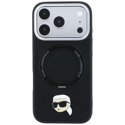 MagSafe futrola za Apple iPhone 18 Pro / 17 Pro, Karl Lagerfeld, Ring Stand 360 Karl Pin, Crna