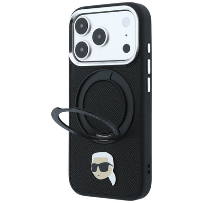MagSafe futrola za Apple iPhone 18 Pro / 17 Pro, Karl Lagerfeld, Ring Stand 360 Karl Pin, Crna