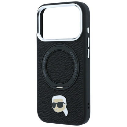 MagSafe futrola za Apple iPhone 18 Pro / 17 Pro, Karl Lagerfeld, Ring Stand 360 Karl Pin, Crna
