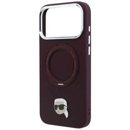 MagSafe futrola za Apple iPhone 18 Pro / 17 Pro, Karl Lagerfeld, Ring Stand 360 Karl Pin, Bordo