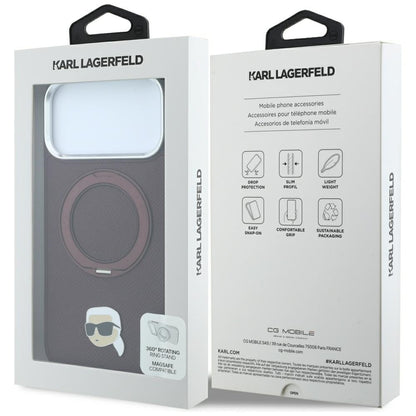 MagSafe futrola za Apple iPhone 18 Pro / 17 Pro, Karl Lagerfeld, Ring Stand 360 Karl Pin, Bordo