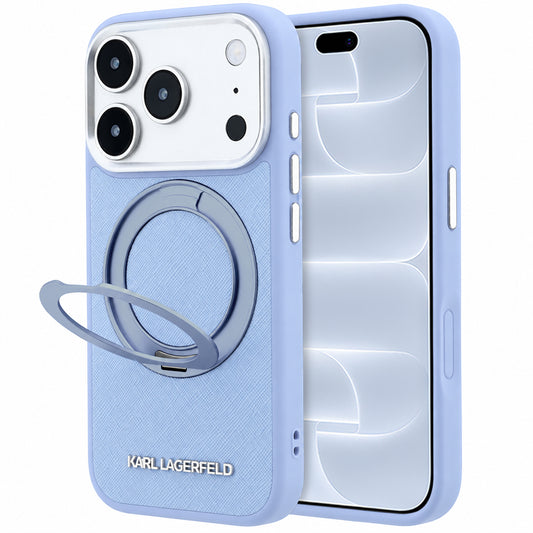 MagSafe futrola za Apple iPhone 18 Pro / 17 Pro, Karl Lagerfeld, Ring Stand 360 Saffiano, Plava
